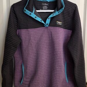 L.L. Bean Purple and Black Pullover